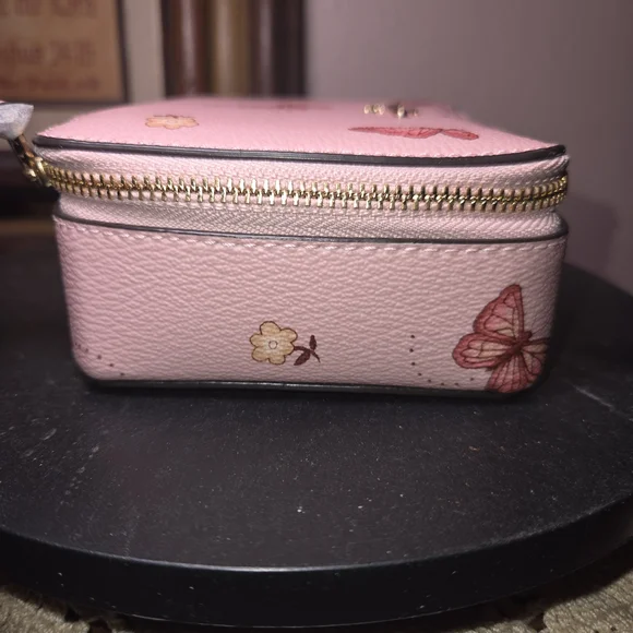 Coach Pink Butterfly Print Small Jeweley Box - Picture 3 of 7